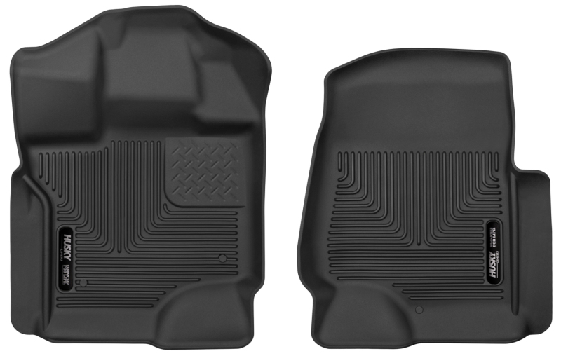 Ford F-150 Floor Mats - Front - Husky Liners - X-Act Contour - Black - `15-`23
